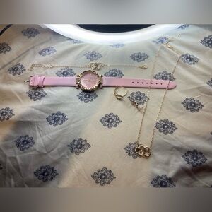 Pink woman watch set